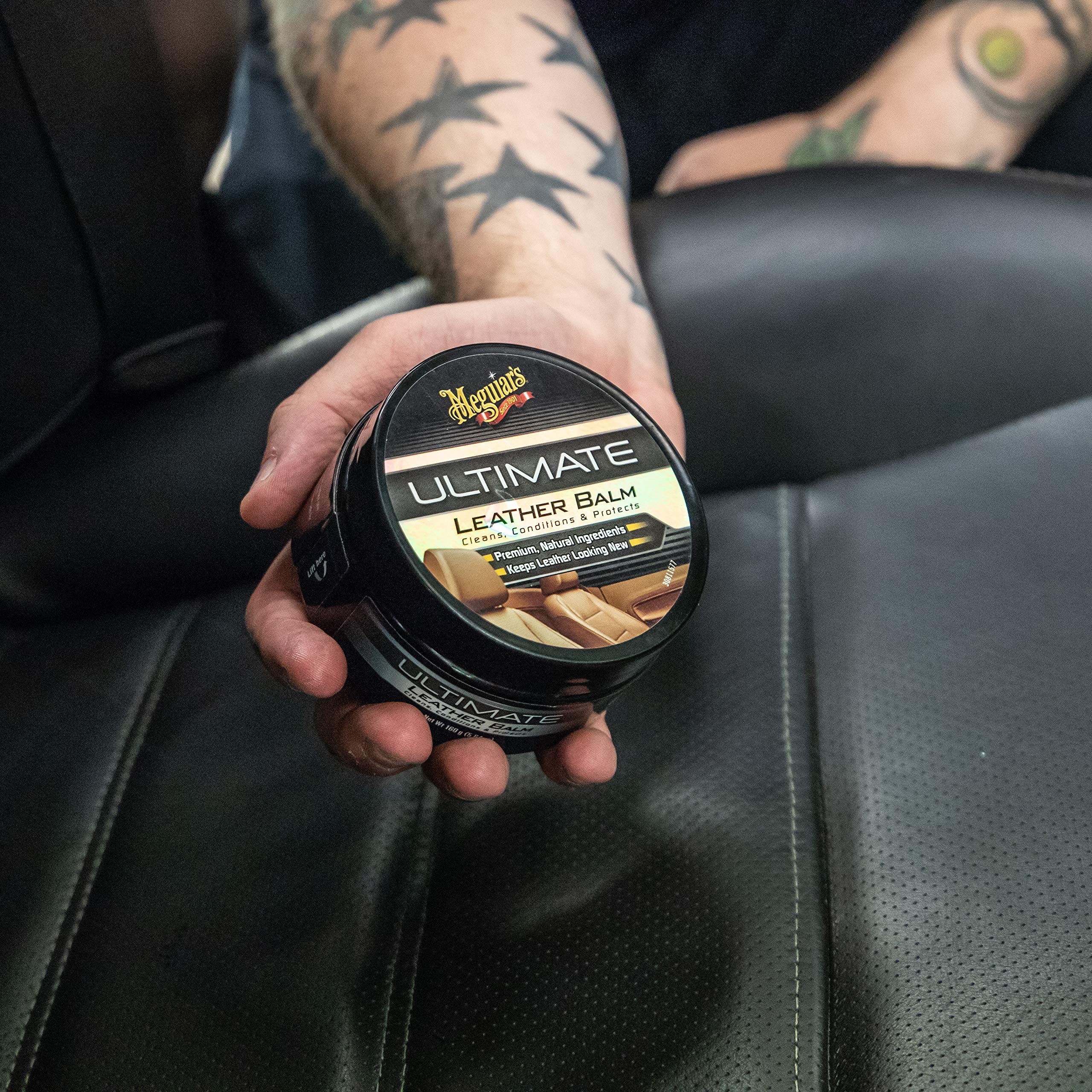 Meguiar's G18905EU Baume Cuir Ultime - 160g - Nourrit et Protège Le Cuir des Voitures