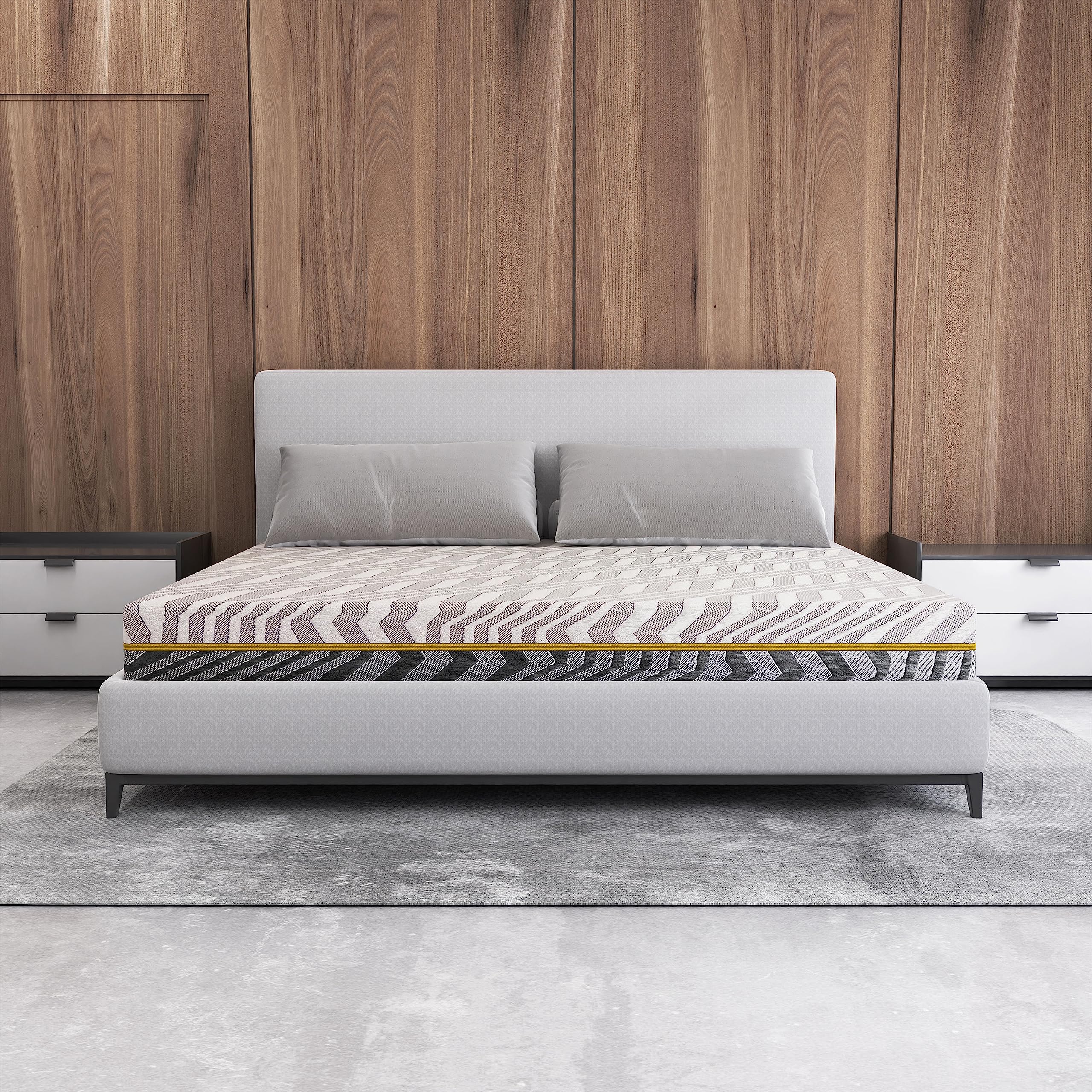 Orthopedic Memory Foam Mattress – Queen Size - 72x60x6 inch | Dual-Sided Reversible Mattress | 3-Layer Gel-Infused Aero Convoluted Foam | Medium Firm Mattress | 10-Year Warranty