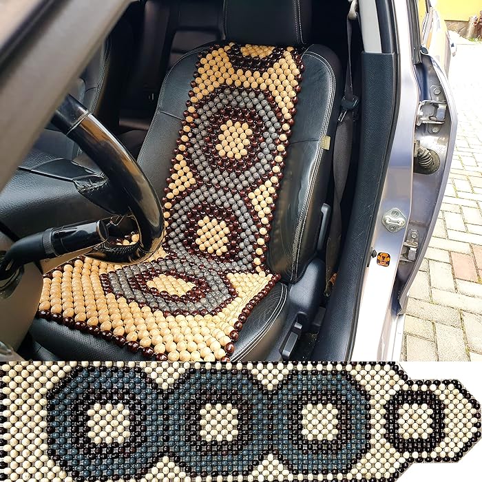 Buy StellaLaStore Natural Wood Beaded Car Seat Cover Handmade Back
