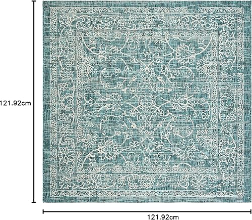 Vista 148 de SAFAVIEH Courtyard Collection - Alfombra decorativa, 2 pies 3 pulgadas x 5 pies, turquesa, no desprende pelusa y de fácil cuidado, para interiores