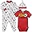 Gerber NFL Arizona Cardinals 3 Pack Bodysuit Sleep n Play Footie Cap Registry Gift Set, red/white Arizona Cardinals, 3-6M