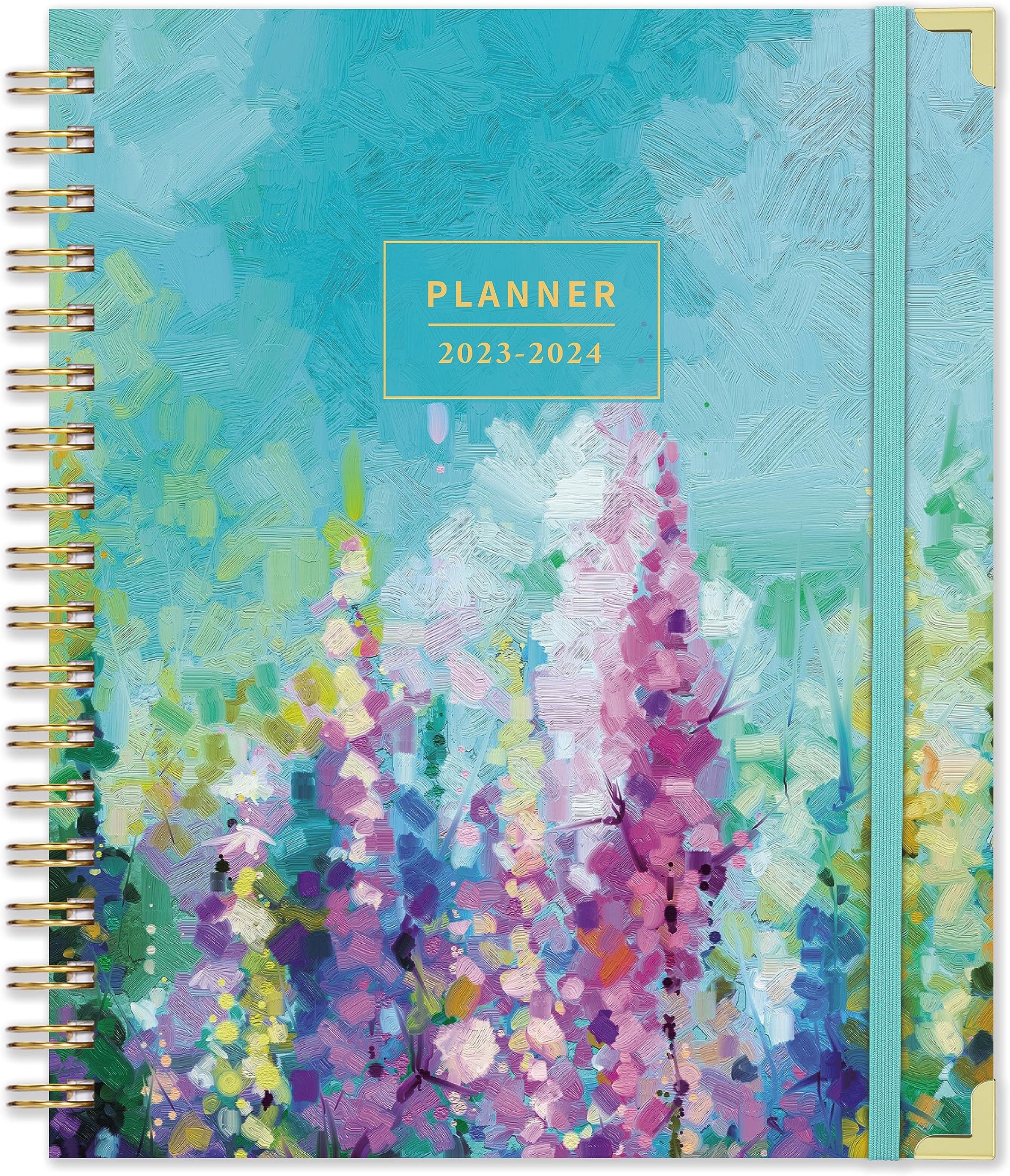 Planner 2023-2024 - Academic Planner 2023-2024, Jul.2023 - Jun.2024, Weekly & Monthly, 8" x 10", Hardcover + Twin-Wire Binding + Pocket - Purple