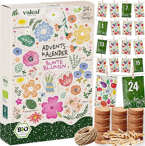 BIO Saatgut Adventskalender 2025 Blumen I 24 BIO Pflanzensamen Samen