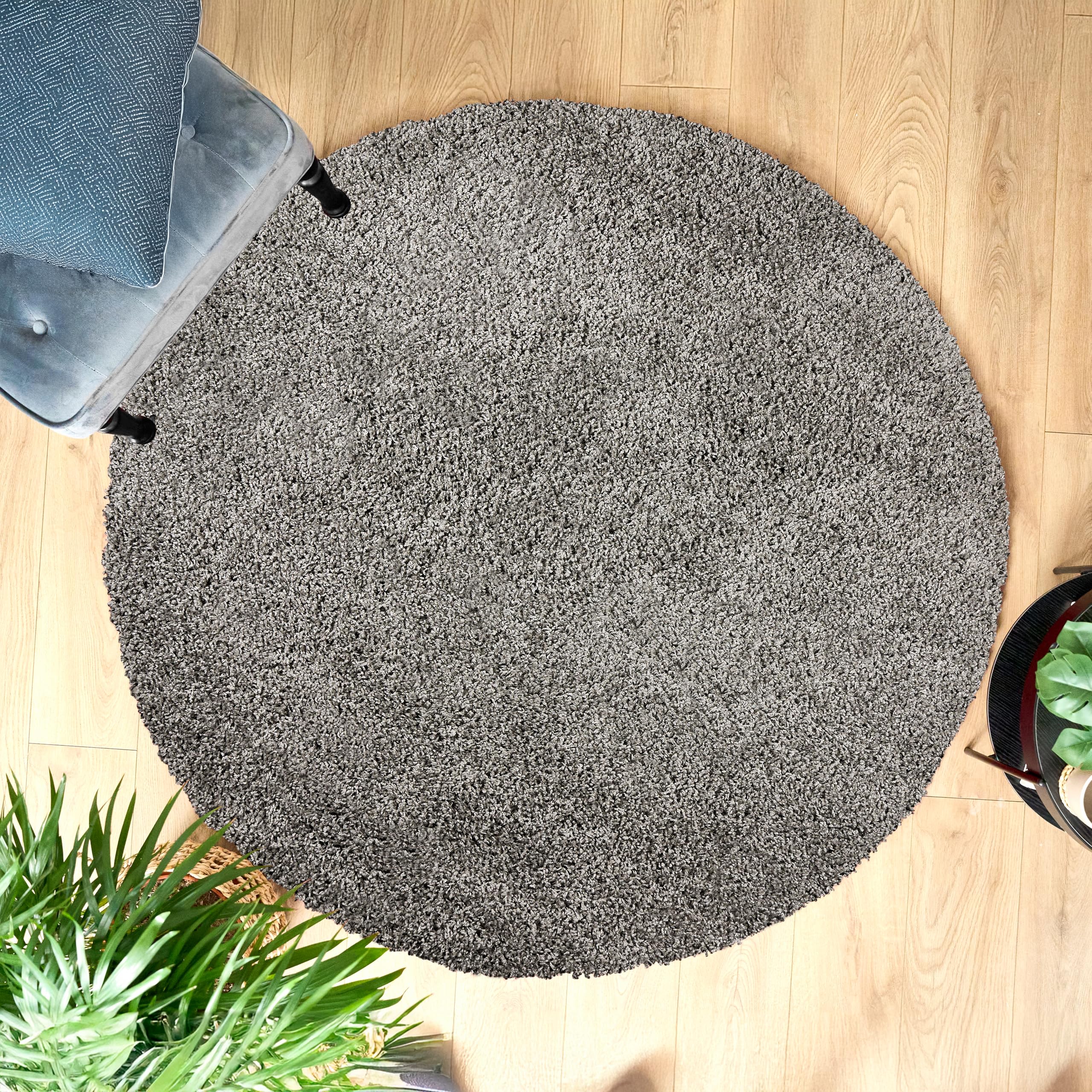 Bravich Navy Blue Shaggy Rug 80 x 150cm (2'7" x 4'11") 5cm Pile Medium Thick Fluffy Living Room Hessian Backed Washable — view 55