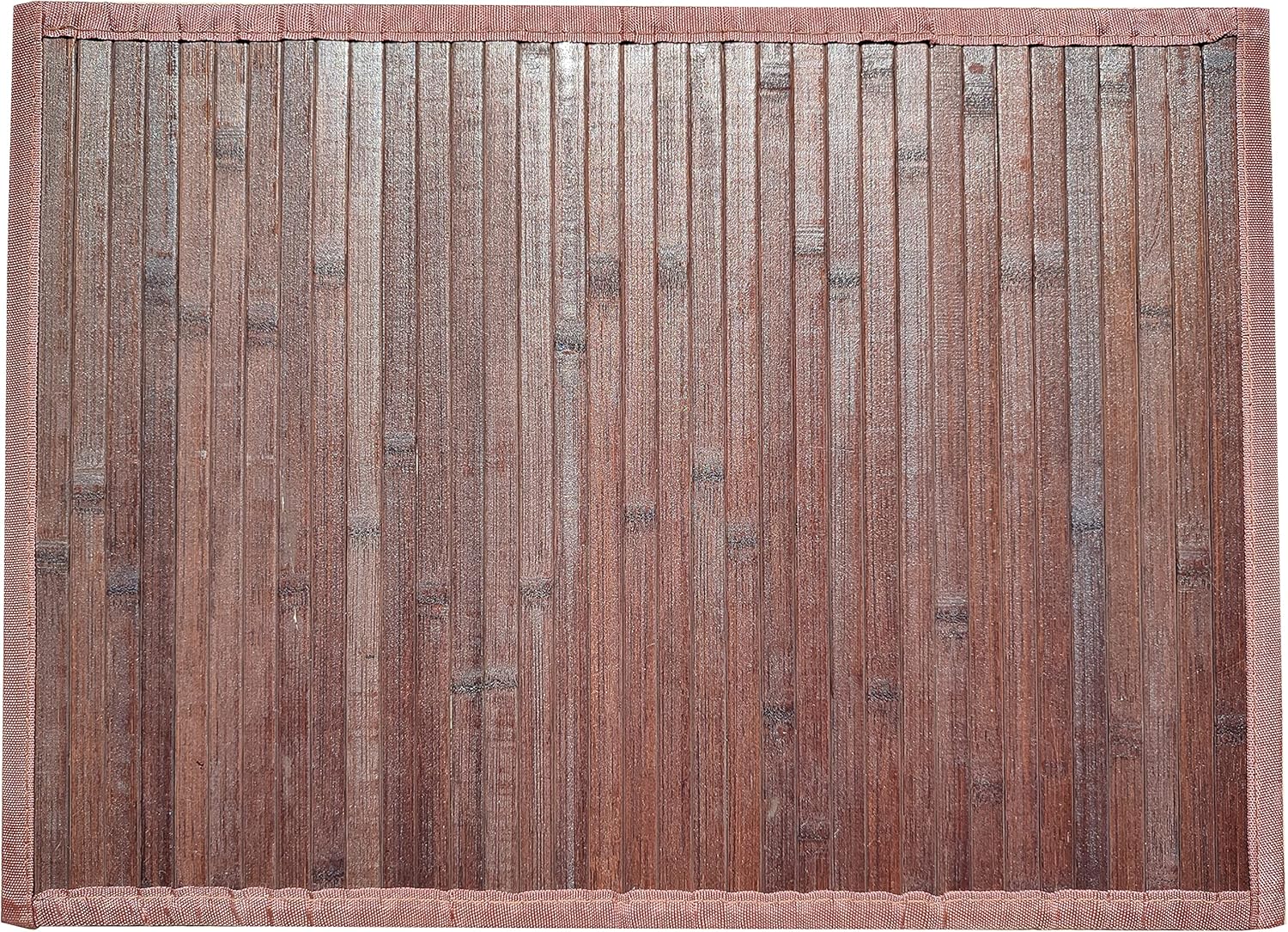 Queensell Bamboo Rug - Bathroom Accessories Area Rug - Bath Mat - Runner Small Rug 17" x 24" Dark Brown