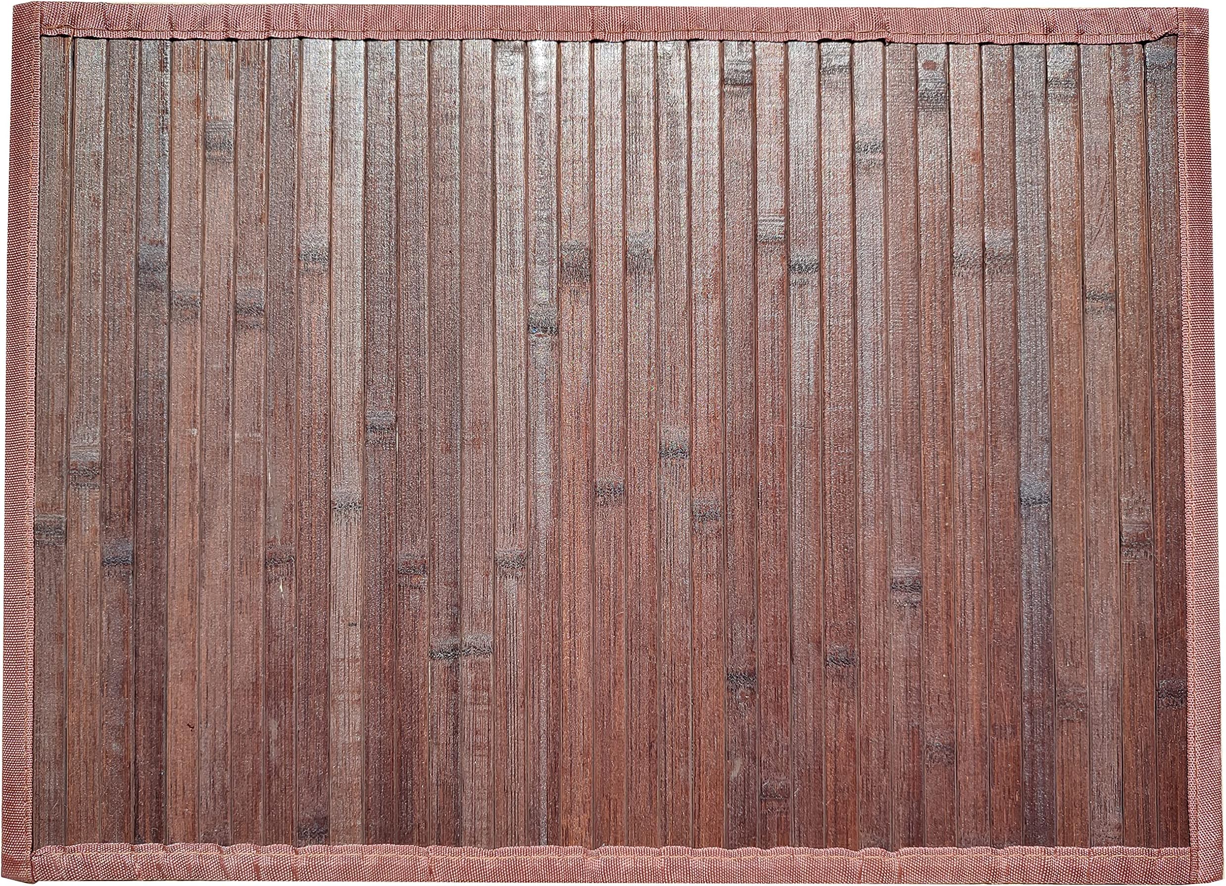 Bamboo Rug – Bamboo Bathroom Accessories Area Rug – Bath Mat – Bathroom Rugs – Runner Small Rug 17" x 24" Dark Brown