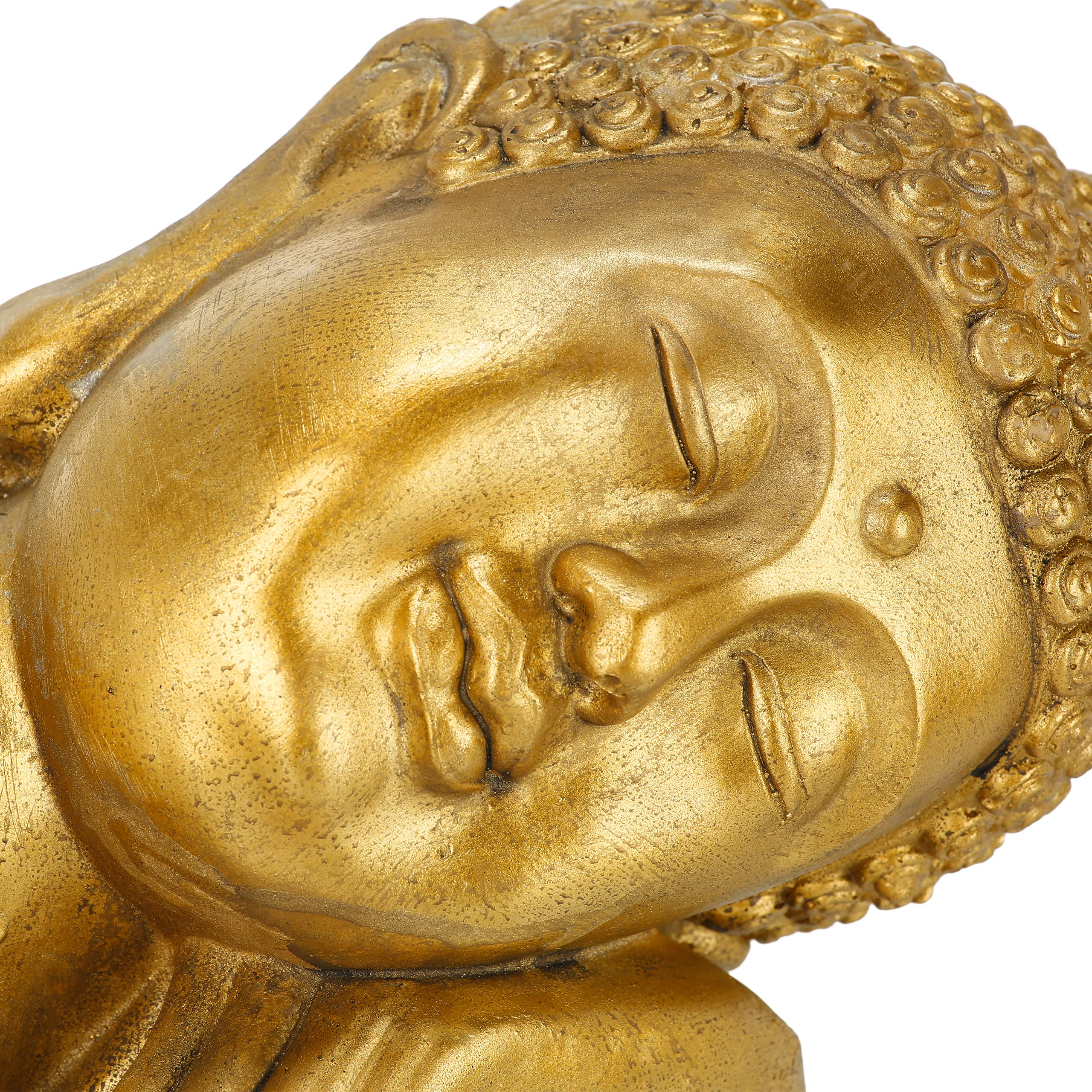 Relaxdays Buddha, Figura da Giardino, Resistente alle Intemperie, Buddha Seduto, Poliresina, HBT: 61x40x37 cm, Dorata