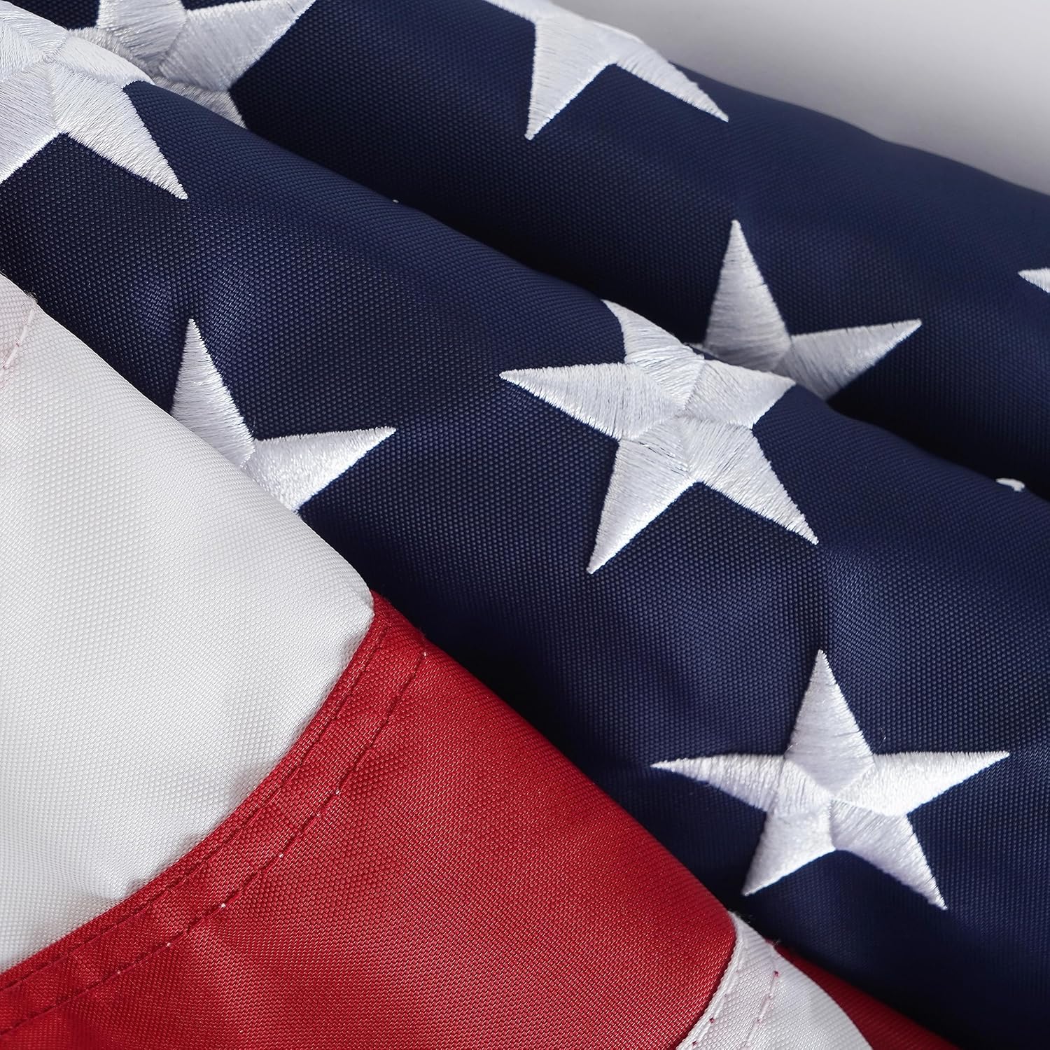SYII American Flag 2.5x4 Ft TearProof Series for Outside, Heavy Duty Tough Spun All Weather US Flag for High Wind, Embroidered Stars Sewn Stripes and 2 Brass Grommets - Image 3
