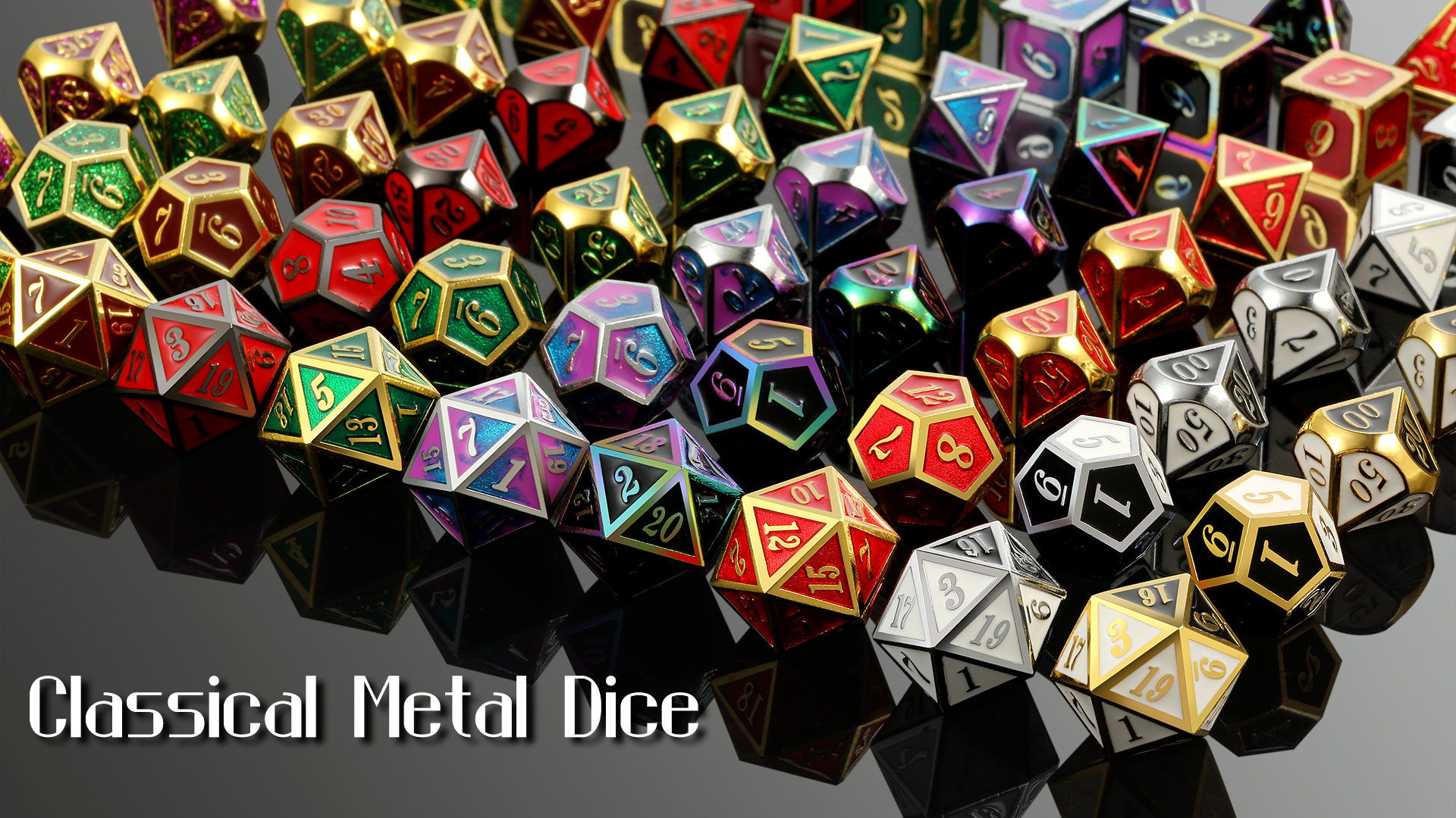Set De 7 Dés En Métal Hestya – Alliage De Zinc Avec émail, D20/D12/D10/D8/D6/D4, Sac Velours Inclus, Pour D&D Et Jeux De Rôle, Nouveau Nickel Argent