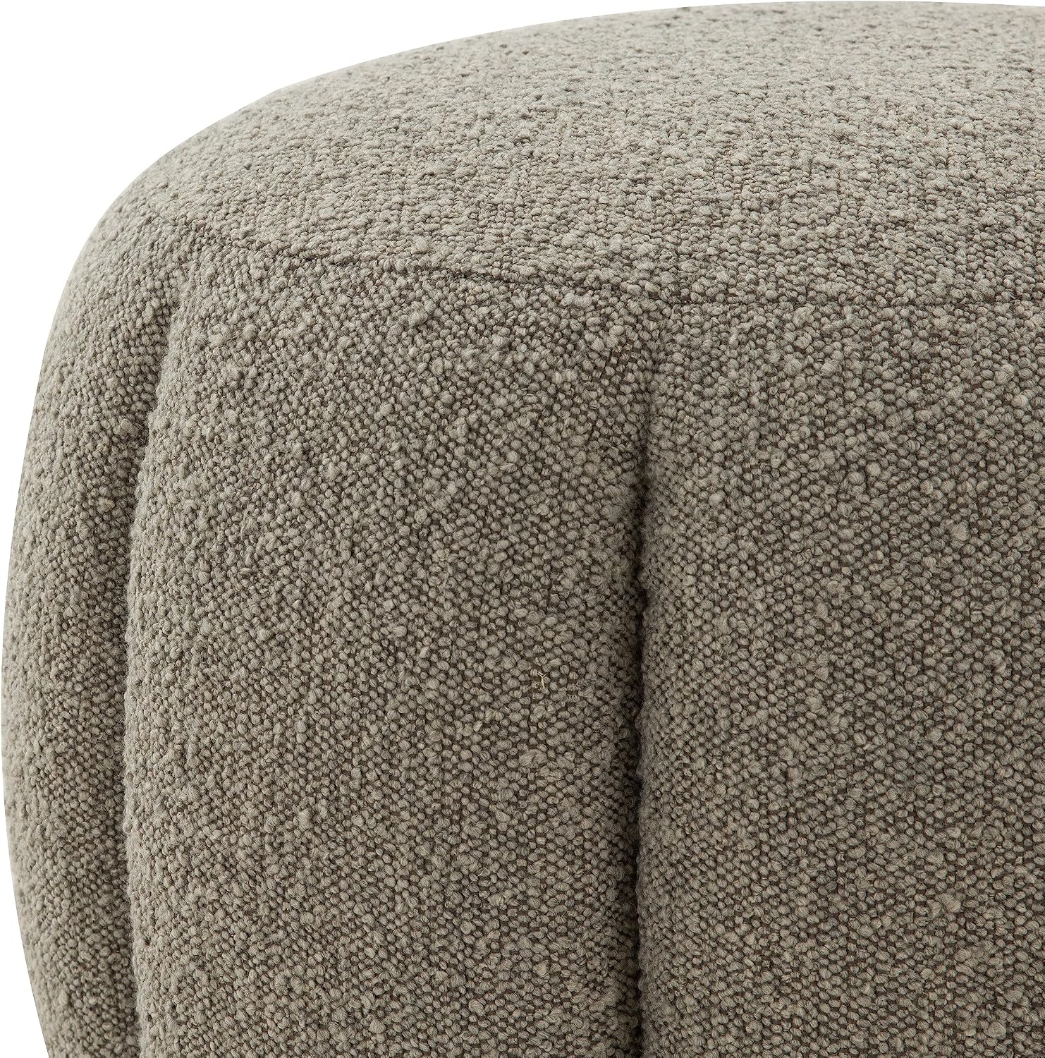 SAFAVIEH Couture Collection Maxine Light Grey Boucle/Gold Channel Tufted Ottoman (Fully Assembled)