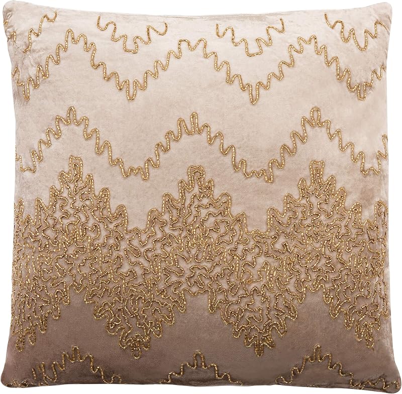 SAFAVIEH Cojín cuadrado "Pillow Collection Gold Sparkle de 18", dorado