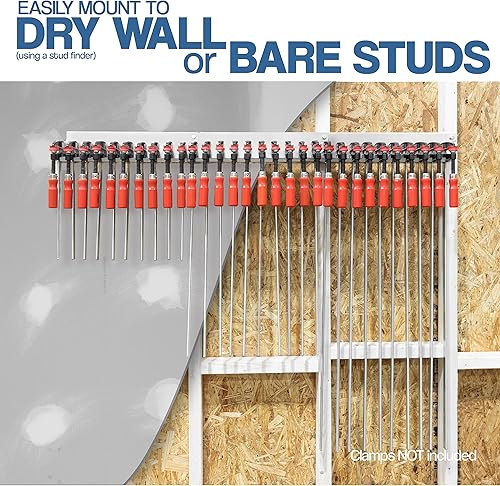 Miniatura 6 de Fulton Woodworking Tools Abrazadera modular F-Clamp  Fácil y rápido de alinear  Pre-perforado 16 pulgadas en el centro  Paquete de 3