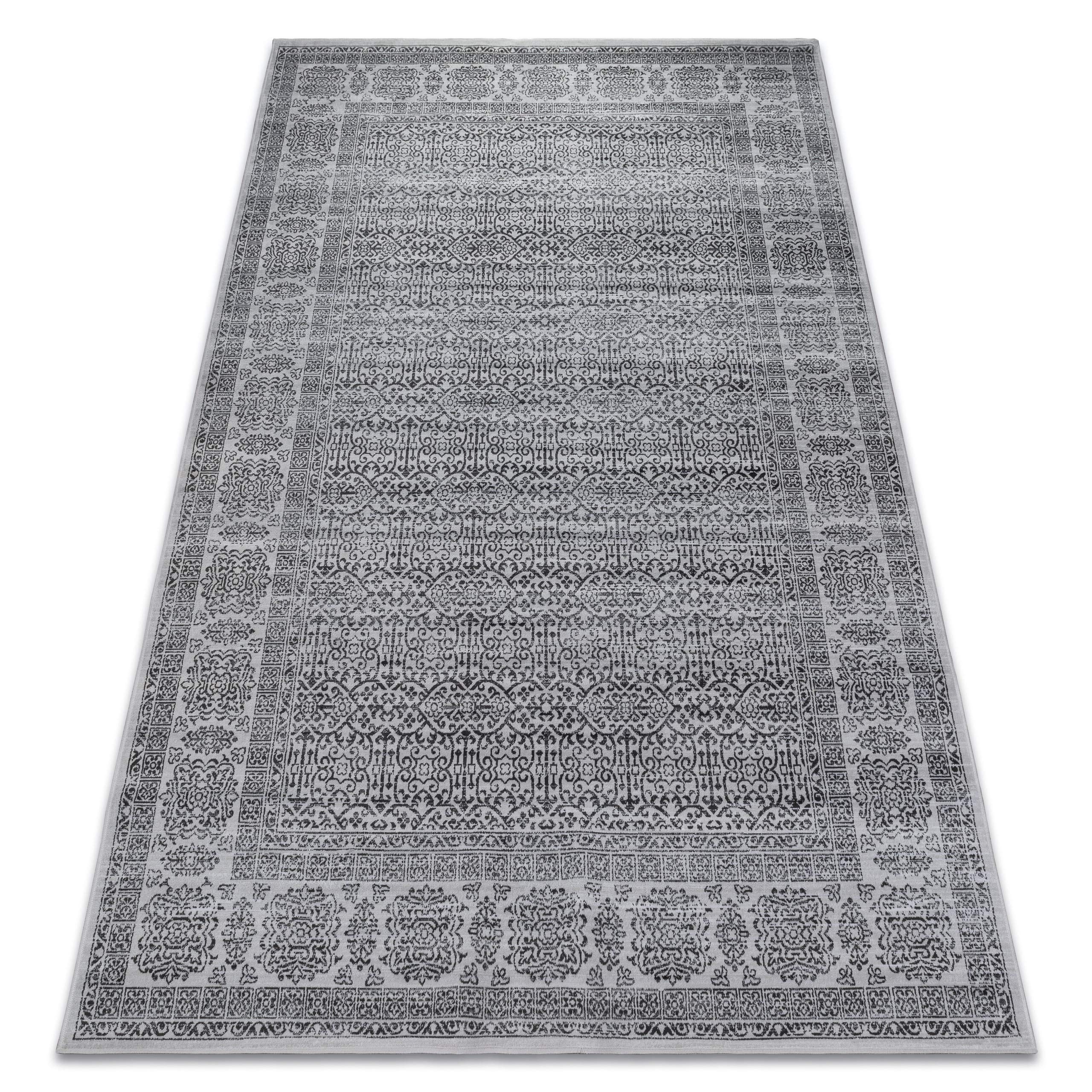 Tapis argenté anthracite Nobis 84302 pour sol froid de salon