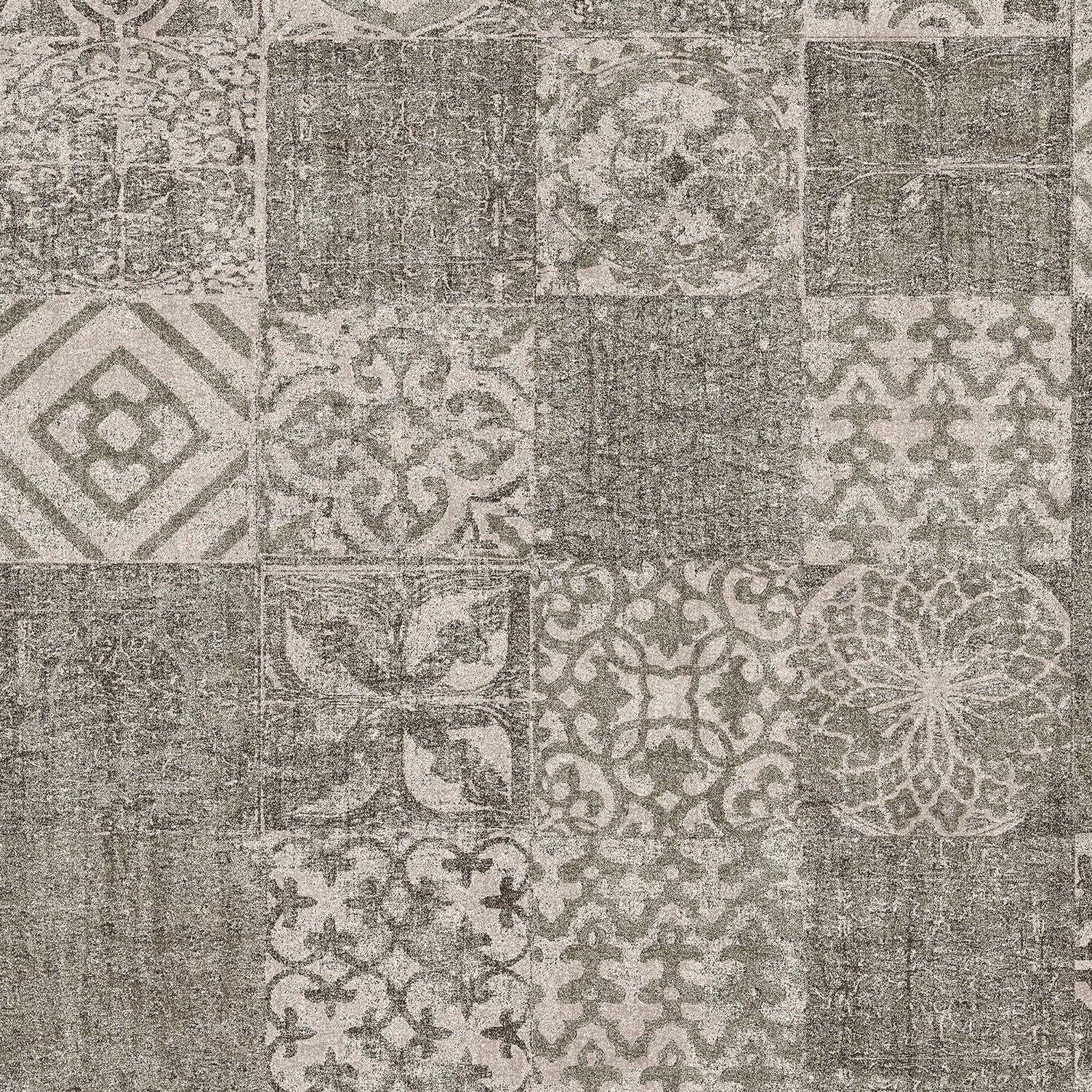 Galerie Passenger Collection Grey Moroccan Tile Design Wallpaper Roll