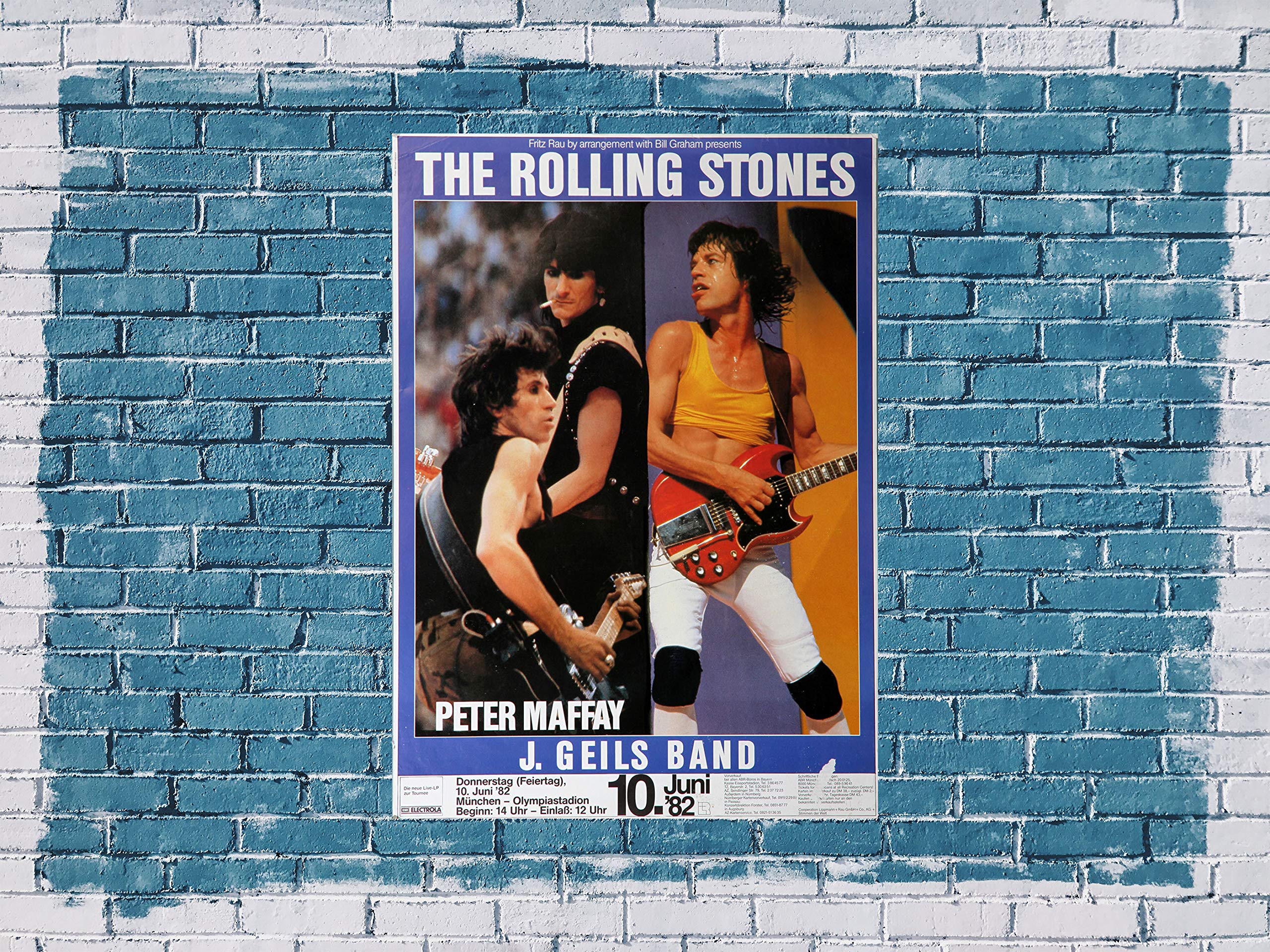 Premium Poster/Plakat | DIN A1 | Wanddeko | Live Konzert Veranstaltung » The Rolling Stones - Live On Stage, München 1982 «