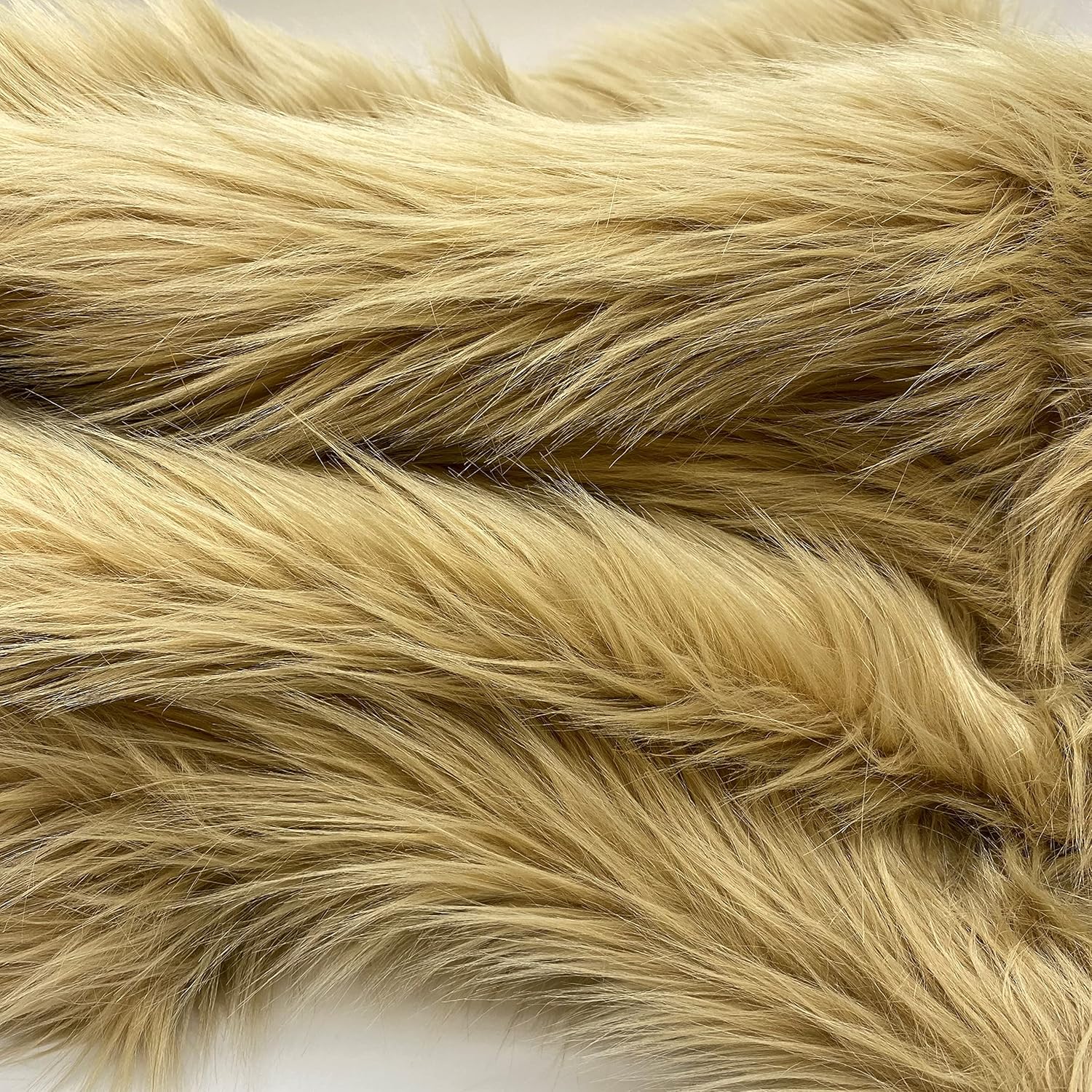 ice fabrics faux fur fabric by the yard - 60 inches wide super soft and fluffy shaggy mohair fur fabric for costumes, apparel, rugs, pillows, decorations and more - beige - half yard half yard beige