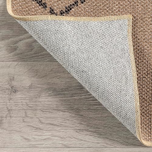 Miniatura 3 de nuLOOM Alfombra geométrica de fácil yute lavable a máquina, 2 pies 6 pulgadas x 8 pies, natural