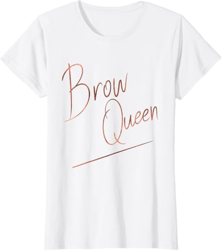 Miniatura 16 de Brow Queen Ombre - Camiseta de escritura a mano, regalo para artista de maquillaje, Negro, S Negro,Azul Marino,Blanco,Plateado,Marrón,Limón,Jaspeado