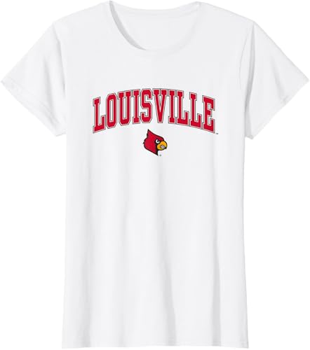 Louisville Cardinals - Camiseta blanca con arco para mujer, Blanco