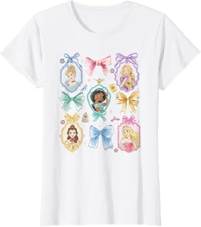 Princess and Bows Watercolor Portraits Collage T-Shirt