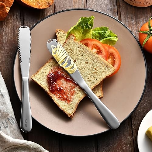 Miniatura 3 de Cuchillo esparcidor de mantequilla para mantequilla fría por encima de 20 , rebanador de mantequilla, rizador de mantequilla, rallador de