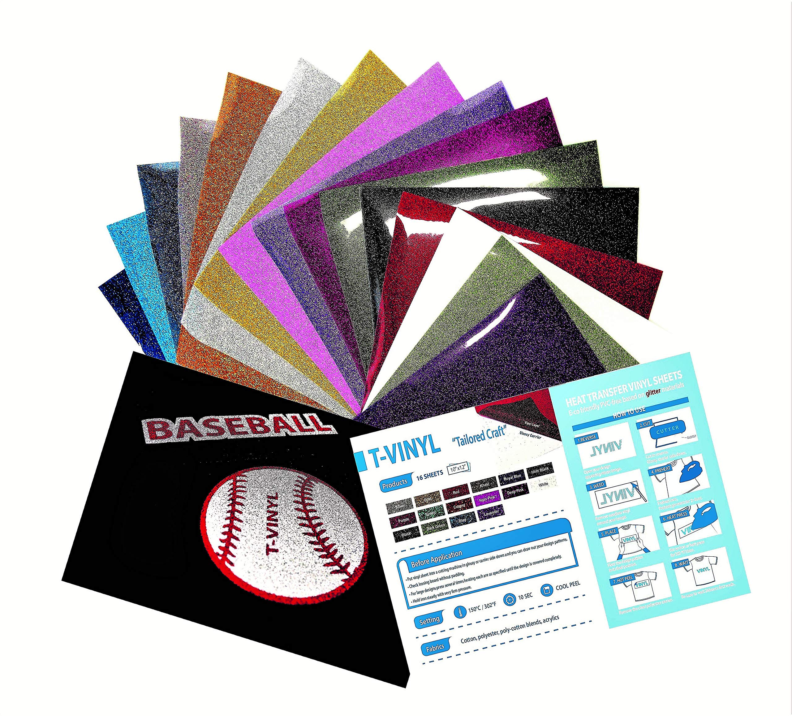 T-VINYL Heat Transfer Vinyl Glitter 