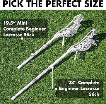 Signature Starter Stick - 28 or 19.5 - The Best Starter Stick for Kids - Pro Strung Pocket, Lightweight Plastic Shaft, Play Ready Lacrosse Stick, for Entry Level First Time Player