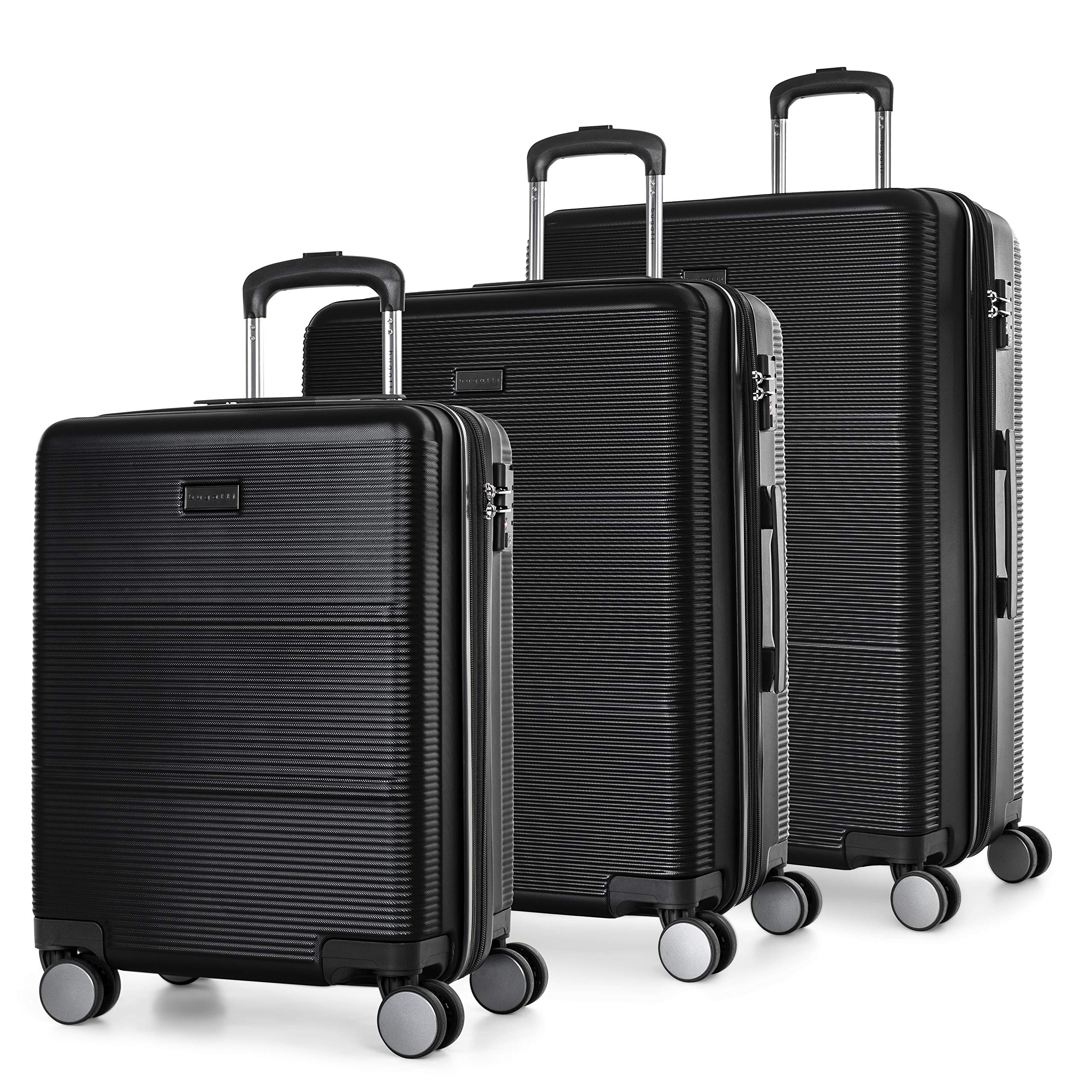 BUGATTIBrussels Collection - Luggage - ABS, Black, 3 PCS set