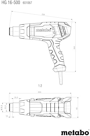 Bild 1 - Metabo Heißluftgebläse HG 16-500 – 601067000 – Mit hochwertiger Keramikheizung, leistungsstarkem Motor und optimaler Gerätekühlung – 1600 Watt – Kabellänge 2,2 m