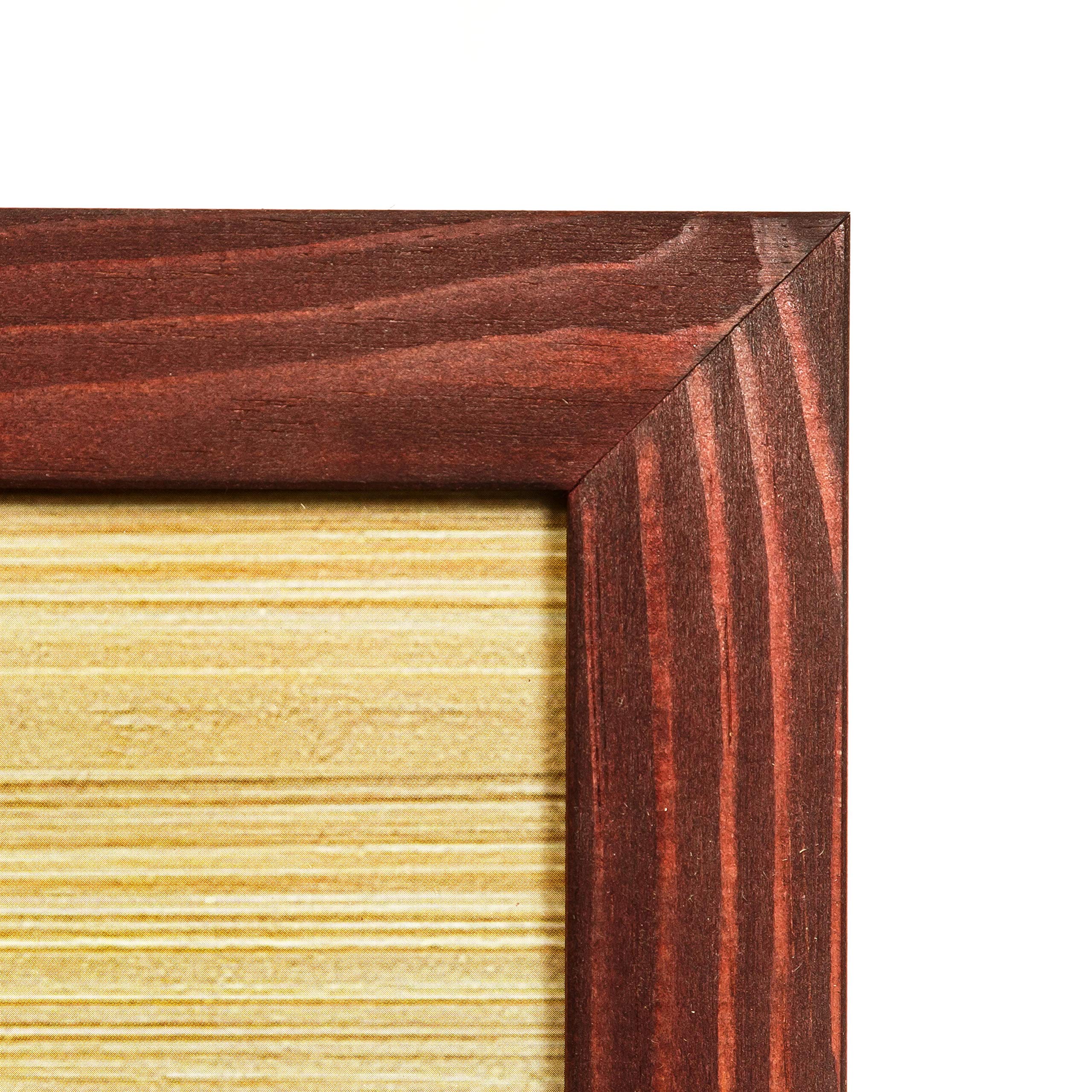 Rustykalna drewniana ramka na zdjęcia, 11 x 14 - 100% naturalne lite ekologiczne drewno postarzane do montażu na ścianie, ramka na zdjęcia, wiśnia