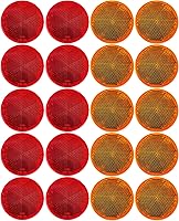 Vista 1 de [Todas las piezas de camión de estrella] [10 ámbar + 10 rojos] Bicicleta reflectora redonda de 2 pulgadas, remolque, camión, barco, buzón