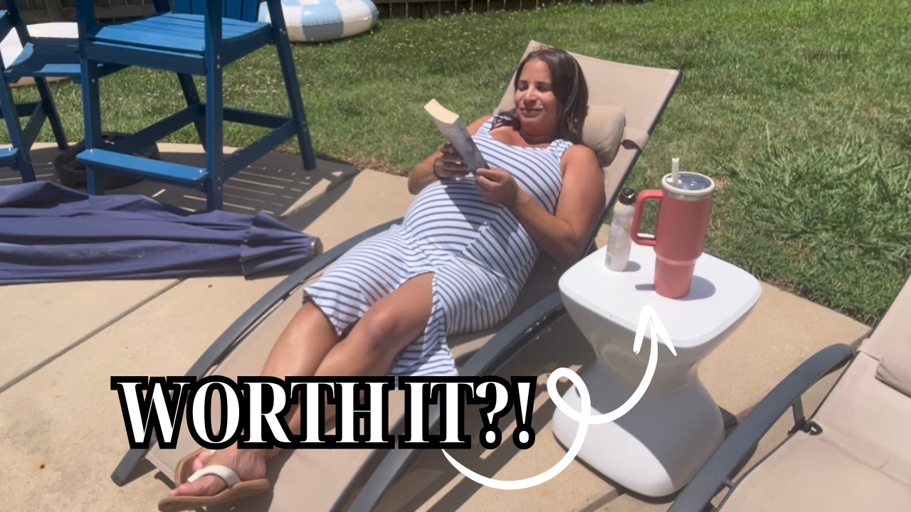 this pool side table!