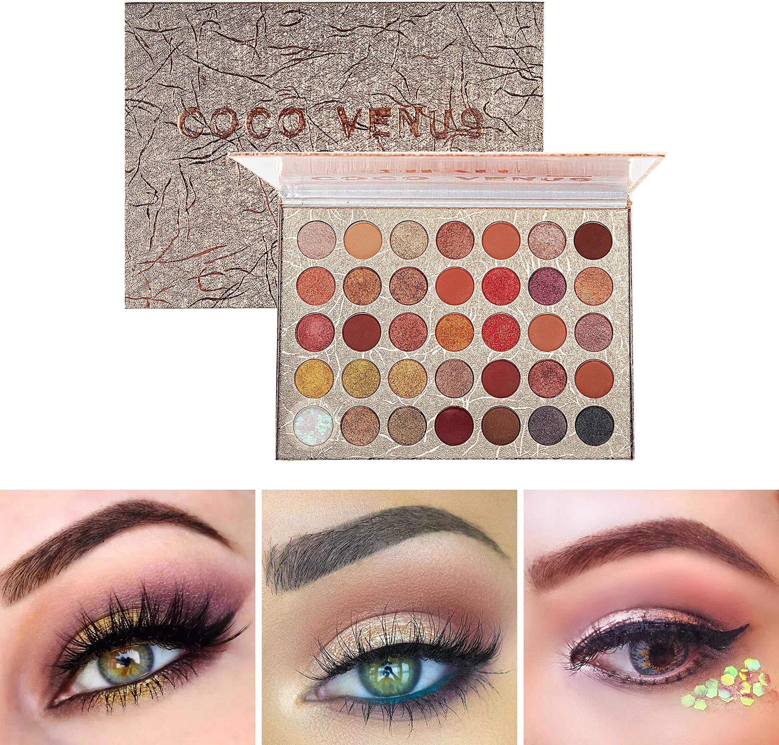 COCO VENUS Eyeshadow Palette 35 Pop Colors High Pigment Waterproof Eye Makeup Palette