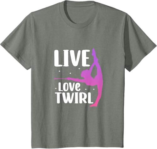 Miniatura 14 de Twirl Baton Twirling Twirler Majorettes T-Shirt Black,Navy Blue,Asphalt Grey,Baby Blue,Cranberry Red,Red,Kelly Green,Brown,Olive Green,Dark Heather
