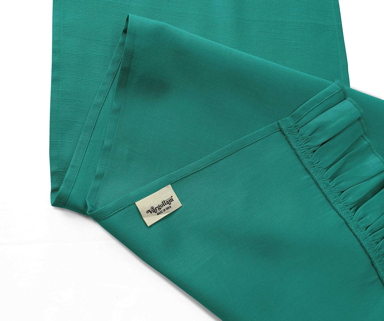 Green Home Decor Solid Kitchen Table Decor Home Double Frill Table Runner-14 x 108 Inch