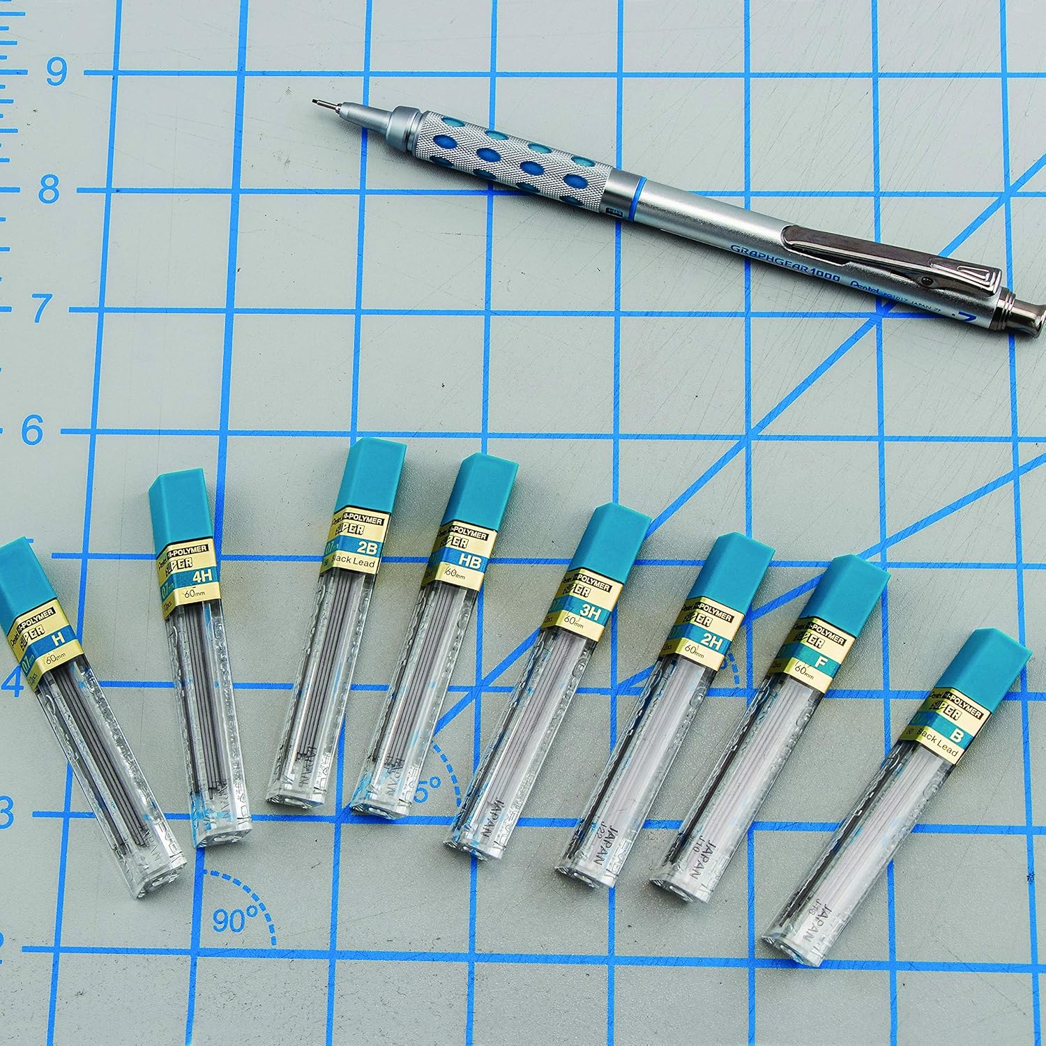 Pentel Super Hi-Polymer Lead Refill, 0.7mm Medium, H, 12 tubes of Lead (50-H) (Pack of 5)