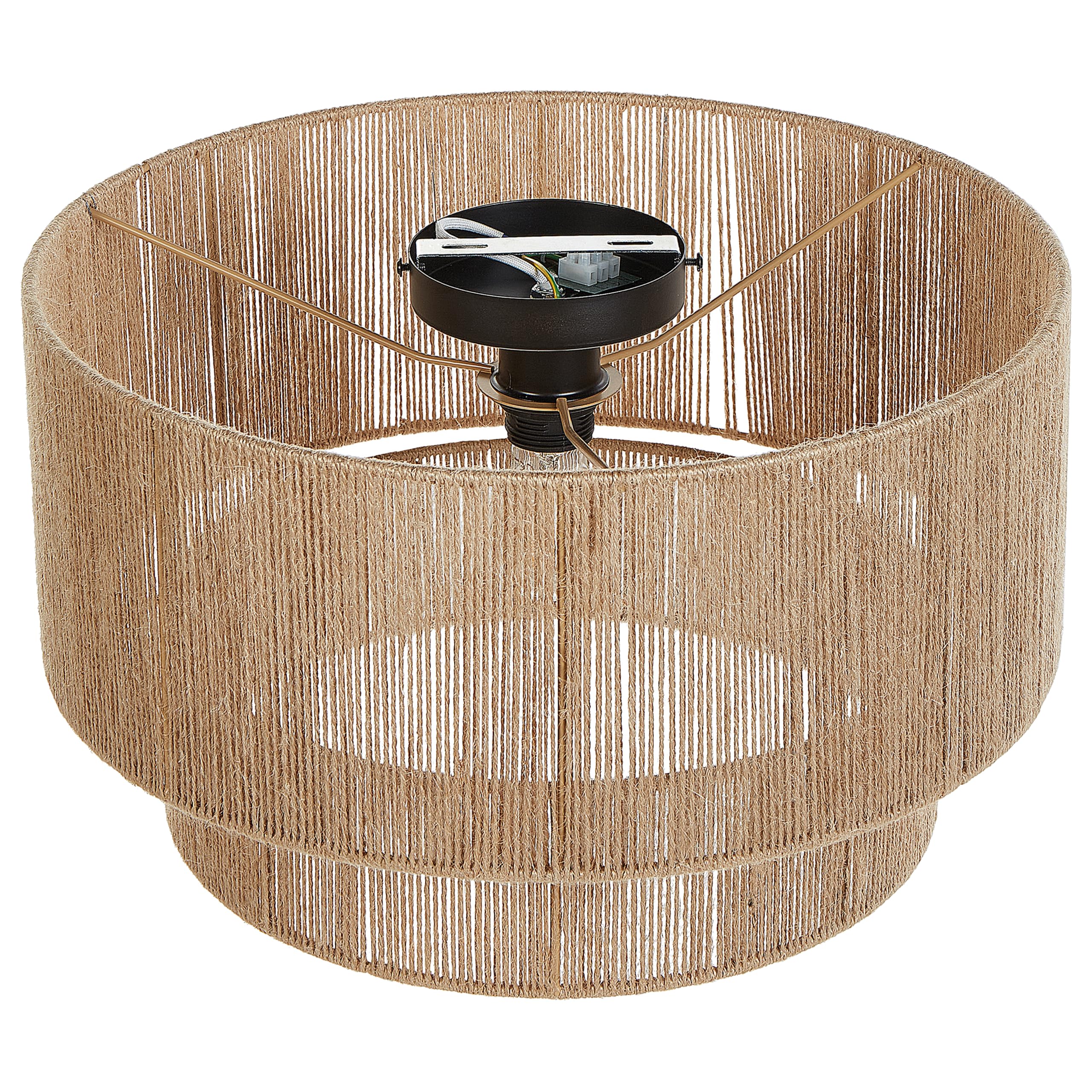 Beliani Deckenleuchte Jute- u. Terylenschnur natürlich rund ⌀ 45 cm Trommelform Doring