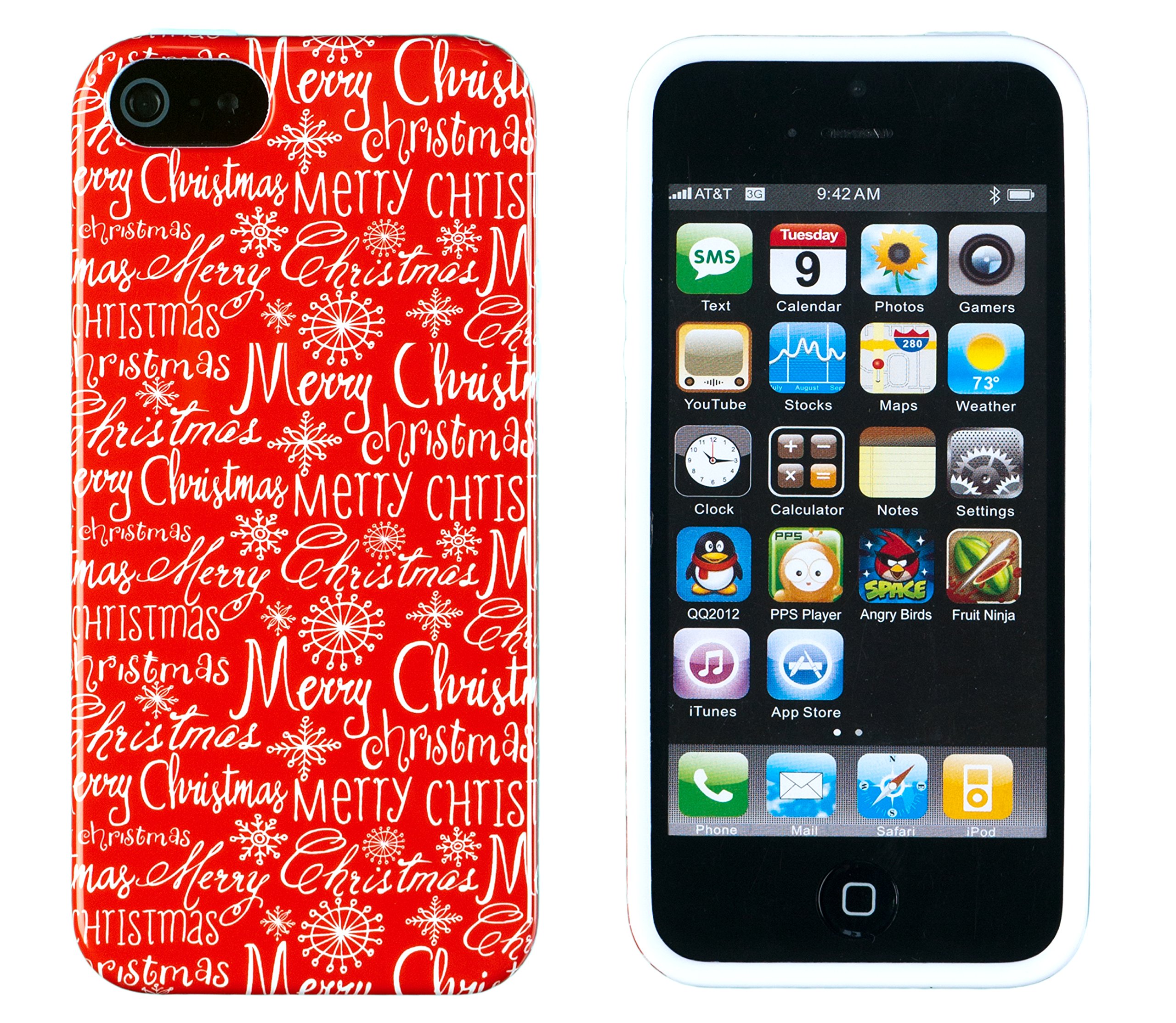 iPhone 4S Case, DandyCase Perfect Pattern *No Chip/No Peel* Flexible Slim Case Cover for Apple iPhone 4S / 4 [Merry Christmas]