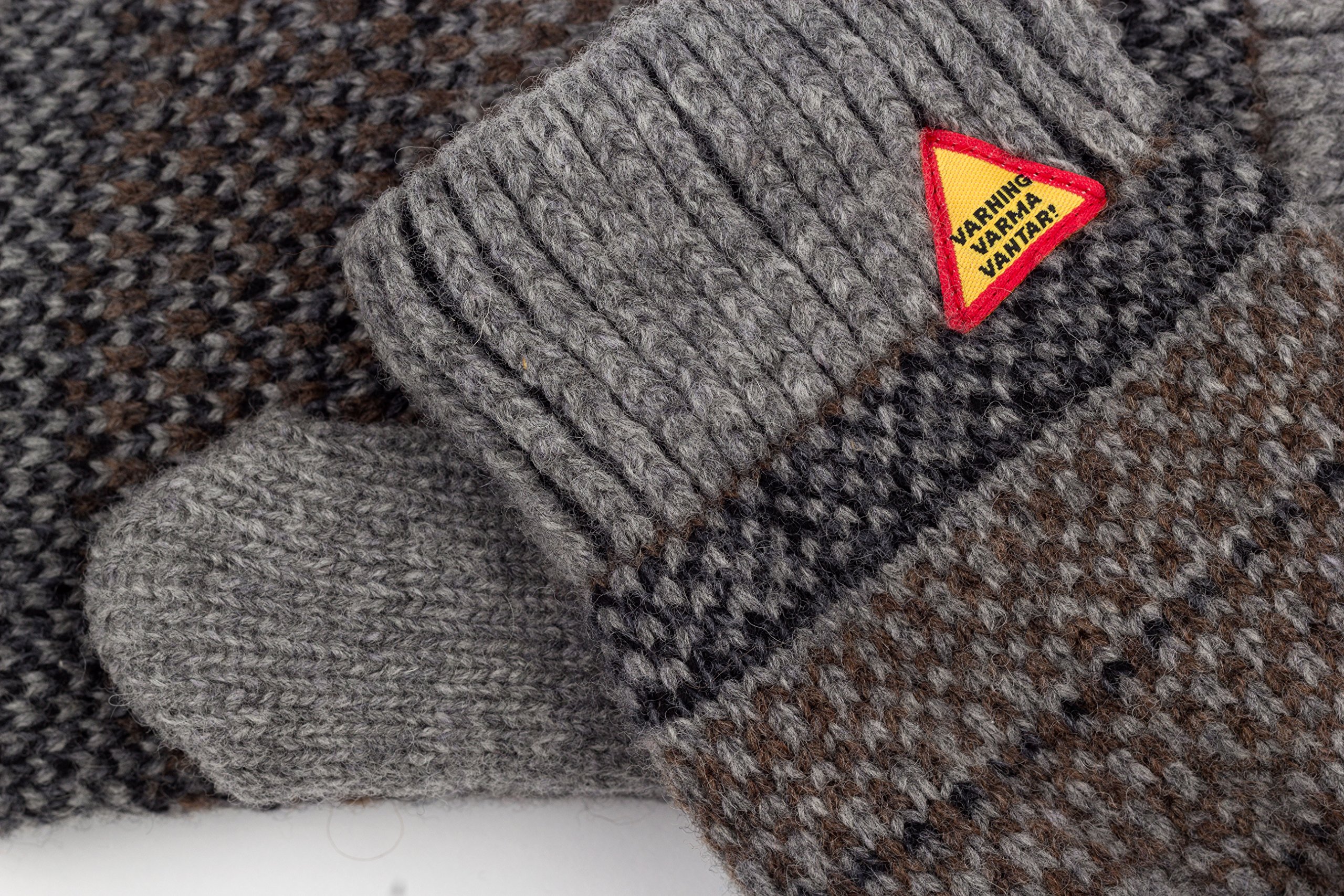 ÖJBRO VANTFABRIK guanti in maglia lana merino Gotland Grå L (10-11) grigio guanto fuderato caldi morbidi Svezia