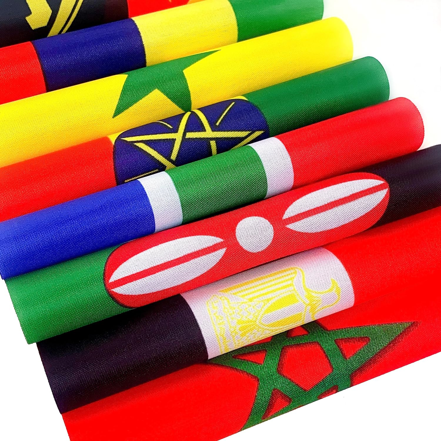 TSMD Africa African 54 Countries Desk Flags Set Small Mini Office Table Stick Flag with Stand Base for Classroom Decorations,5x8 Inch