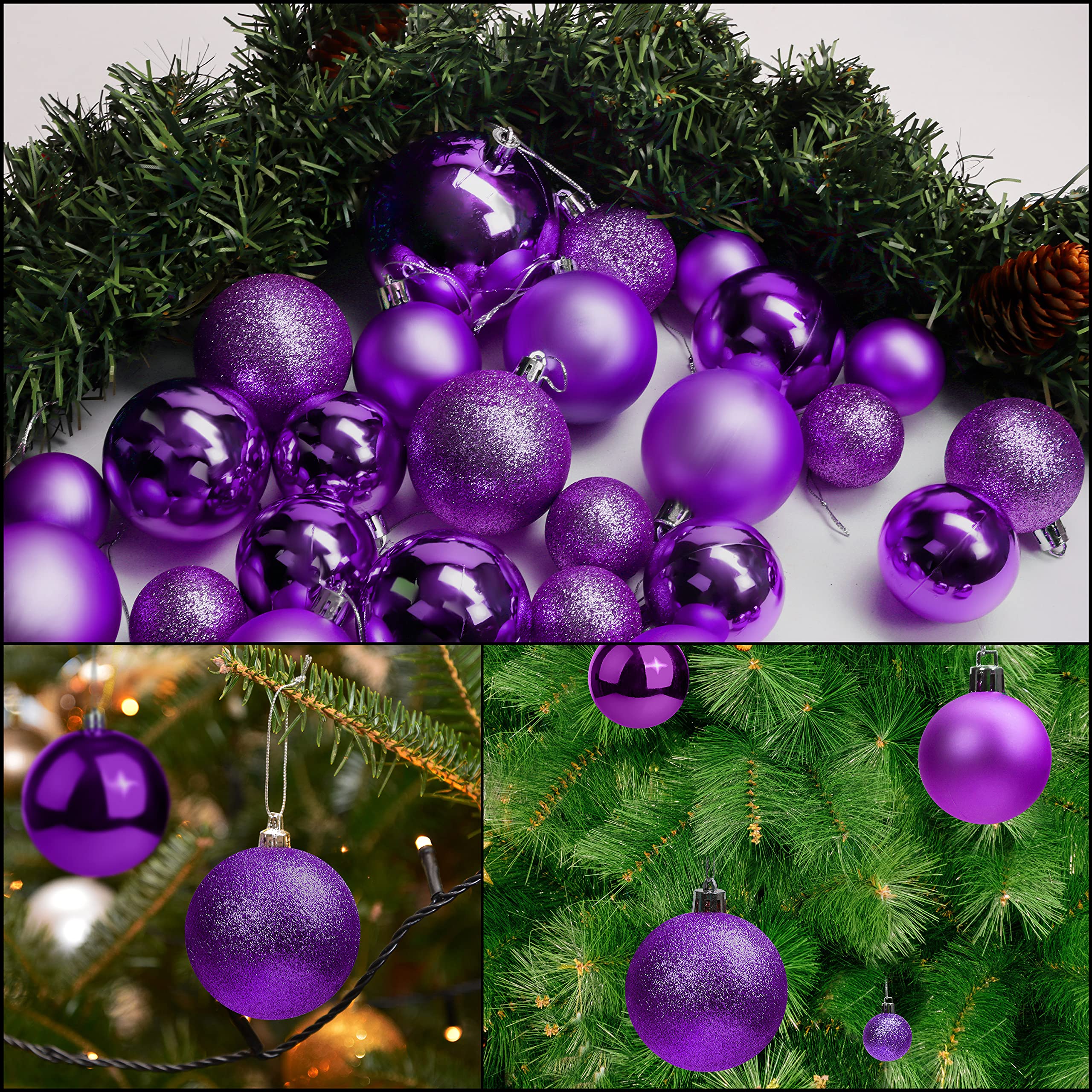 Kerstballen Kerstbal Ornament Bruine kerstballen, onbreekbare ornamenten for kerstboom, kerstversiering, 12 stuks Kerstboom Ballen Ornamenten (Color : B, Size : 2.36X2.36
