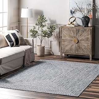 nuLOOM 5' x 8' Solid Hand Braided Indoor/Outdoor Area Rug, Pet-Friendly,...