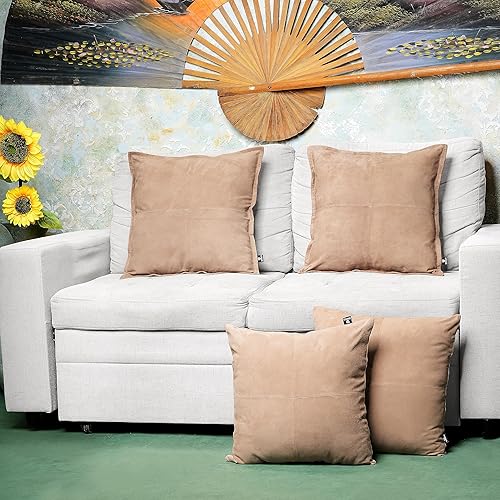 Miniatura 6 de QAWACH Funda de almohada de piel de cordero  Funda decorativa para cojín de sofá  Fundas para sala de estar y dormitorio, 14 x 14 pulgadas  Caja