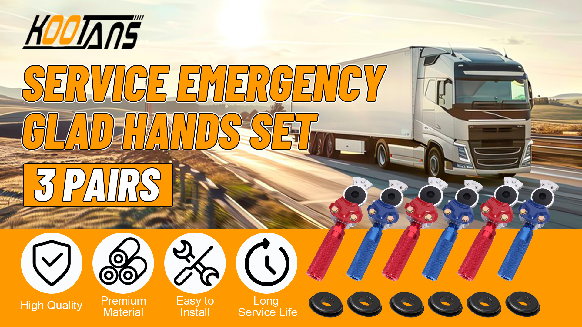Amazon.com: KOOTANS Glad Hands Set with Service Emergency Glad
