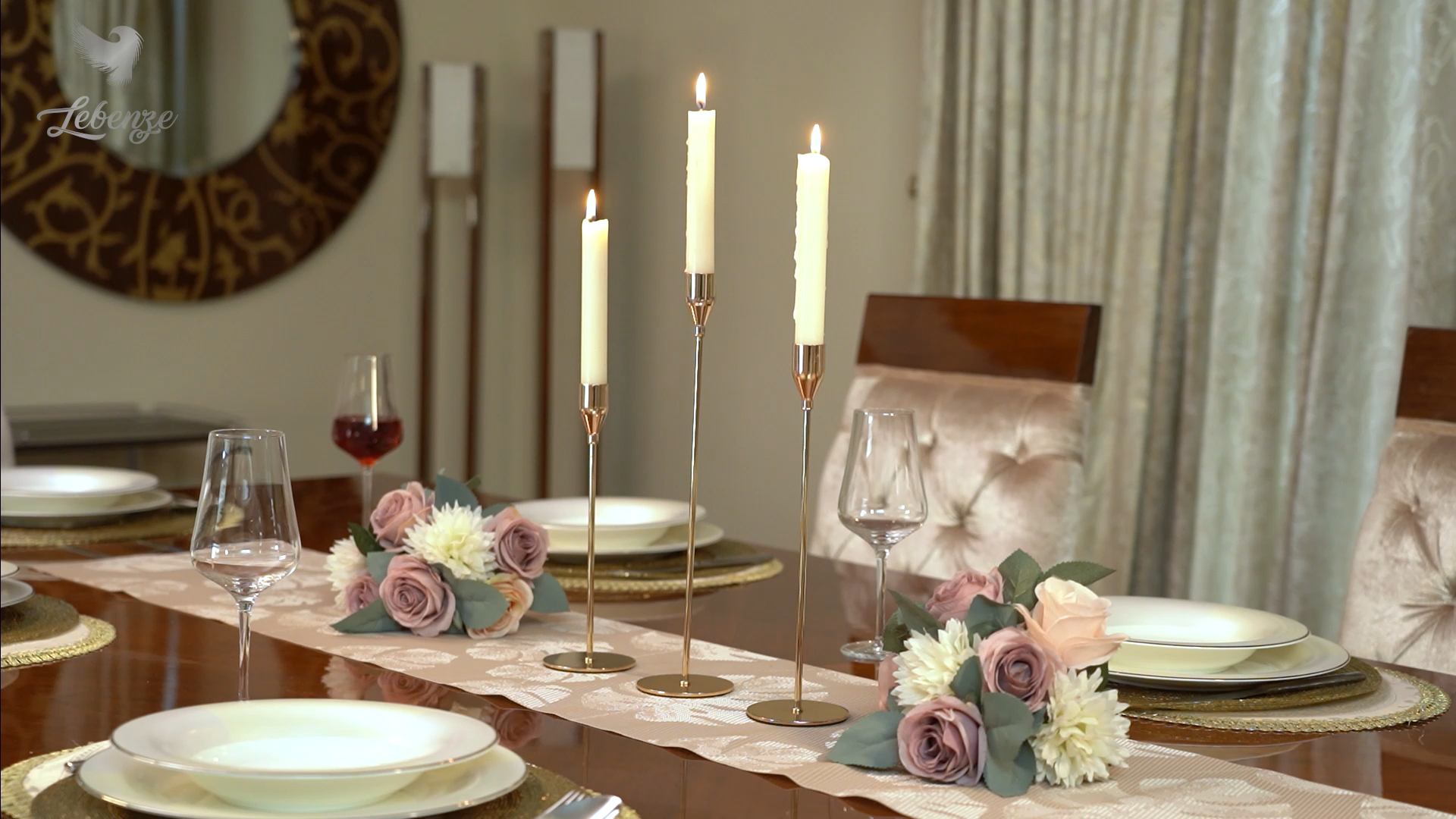 Amazon.com: Lebenze French Gold Candlestick Holders, Set of 3