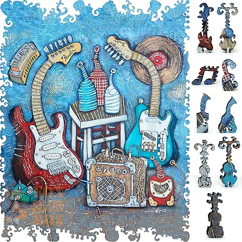 FoxSmartBox - Rompecabezas de madera para adultos, piezas de forma única, fabricado en los Estados Unidos por FoxSmartBox - 212 piezas - Blue Bottle