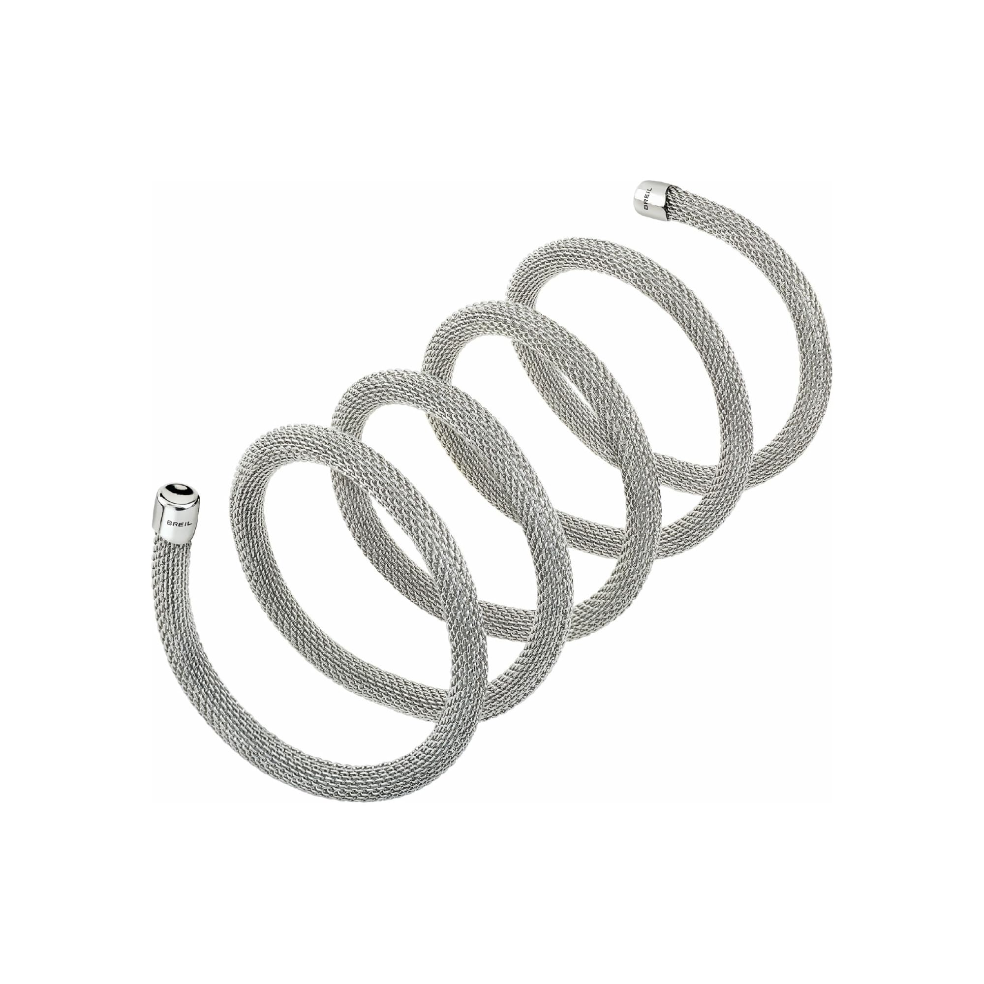 Breil, New Snake Collection, Damenschmuck aus Edelstahl, Armband-Halskette, Leicht, Zart und Verformbar, Vielseitig Tragbar, Länge 80 cm, Silber