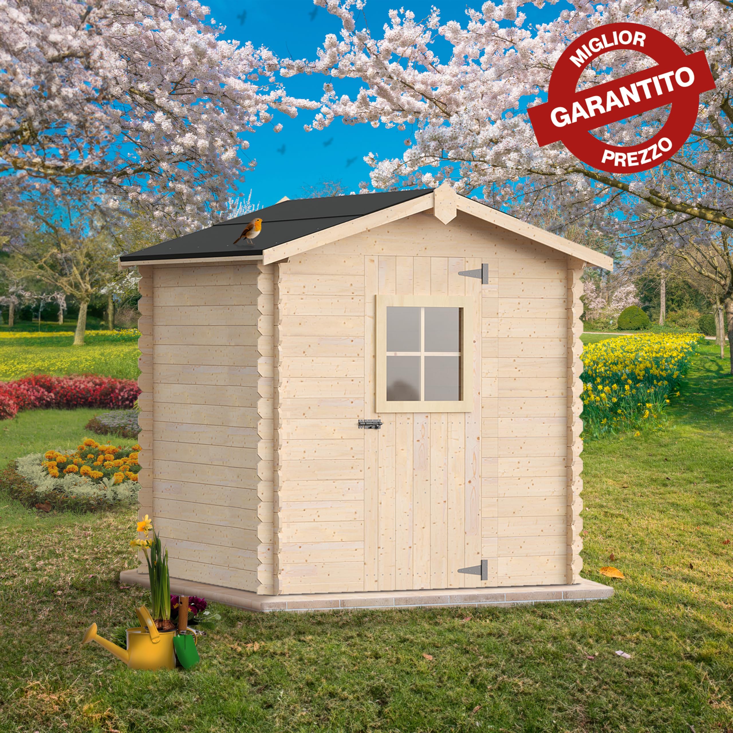 Casetta Da Giardino In Legno Mod. Ibiza 2x1,5 M Casetta In Legno Sp 16mm 3mq, Ideale Per Rimessa Attrezzi, Deposito, Capanno, Box Per Esterno, Made In Italy (con pavimento)