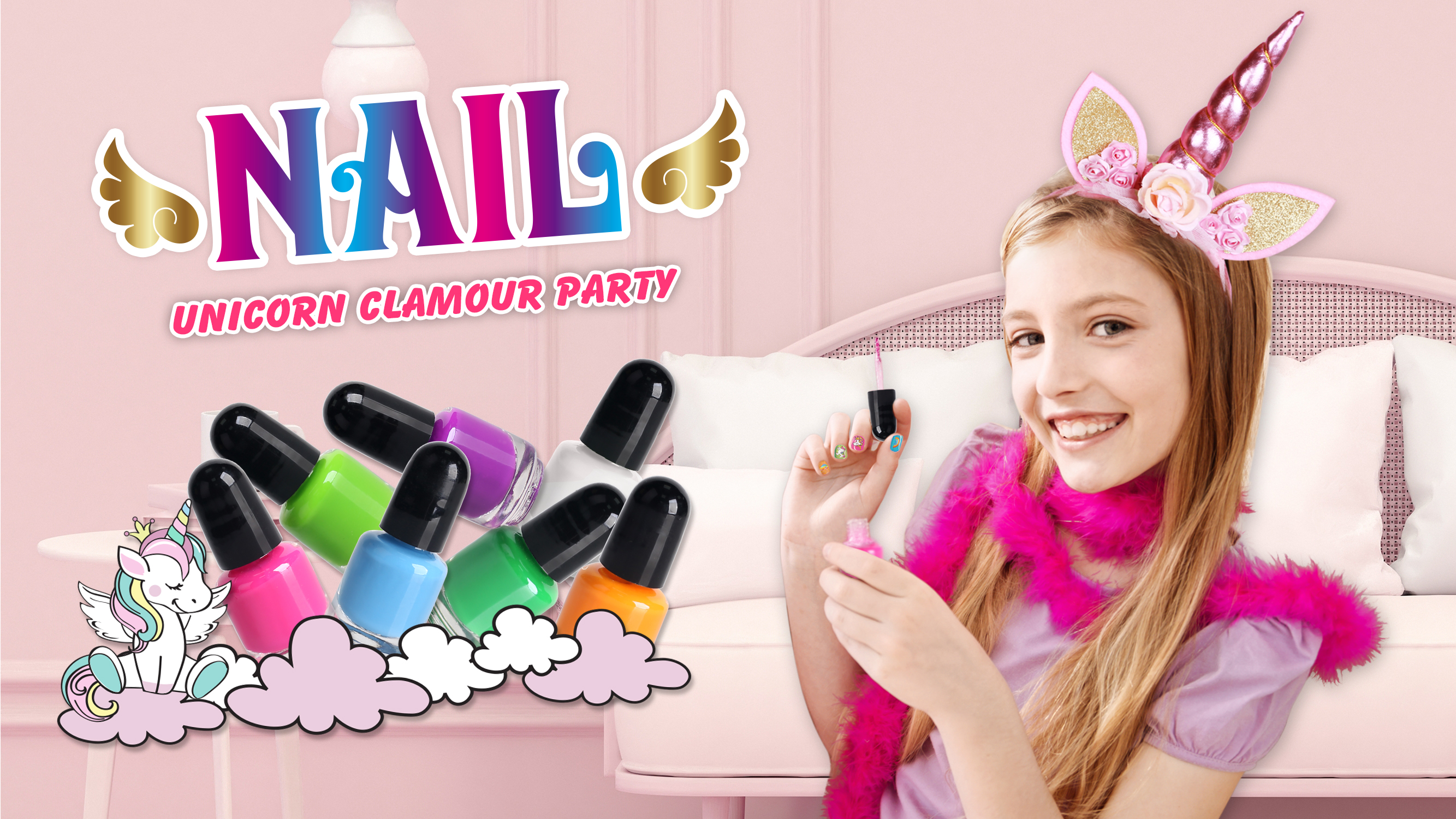 Amazon.com : Toy Unicorn Nail Art for Girl 7-12, FunKidz Size