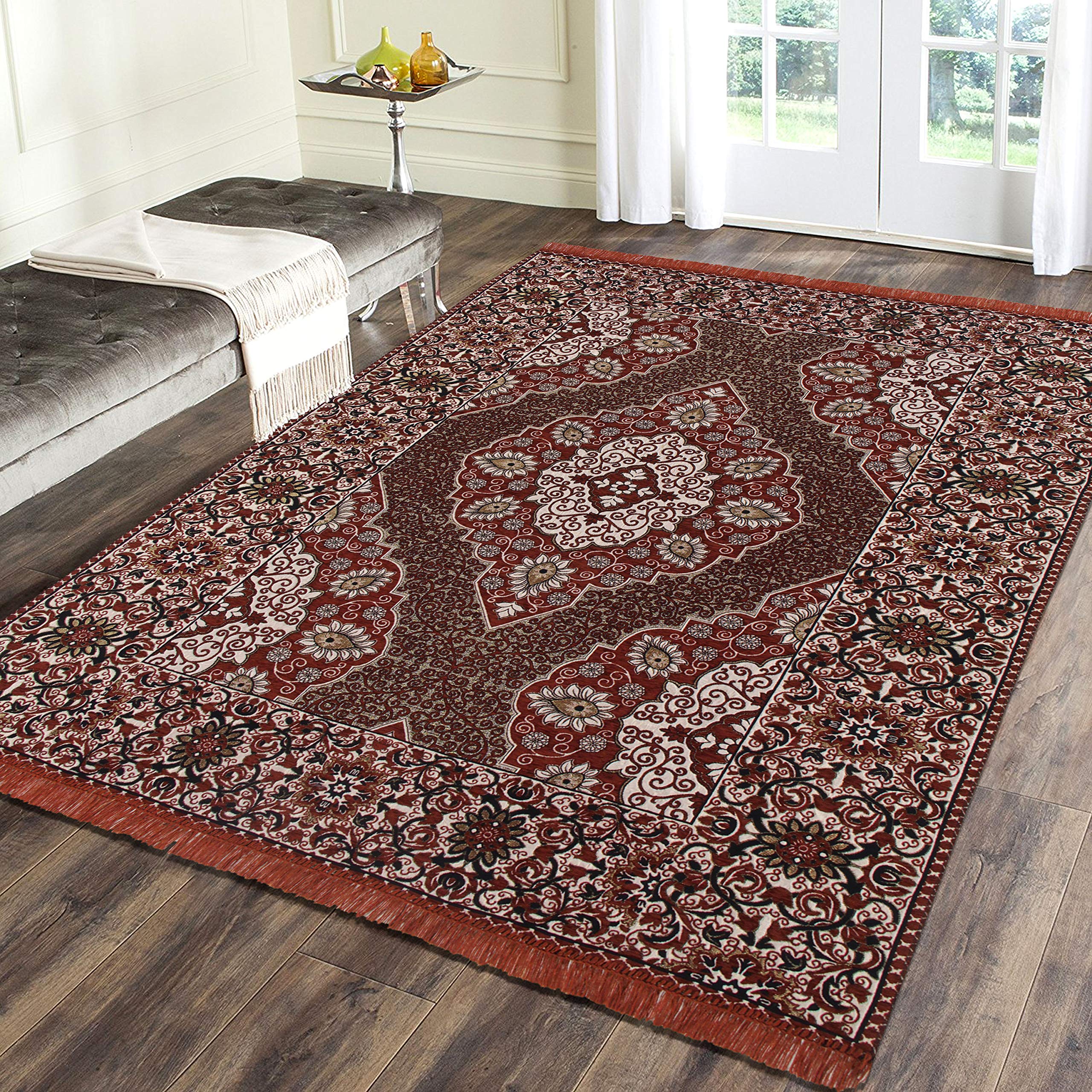 Zesture Bring Home Persian Carpet (Red, Maroon, Chenille, 4 x 6) (B084J7MM78) Amazon Price History, Amazon Price Tracker